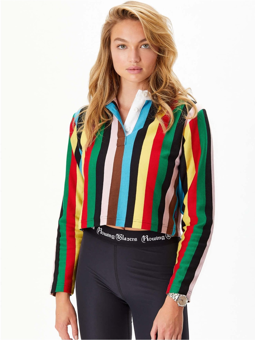 Rowing Blazers Multicolor Striped Rugby Crop Top